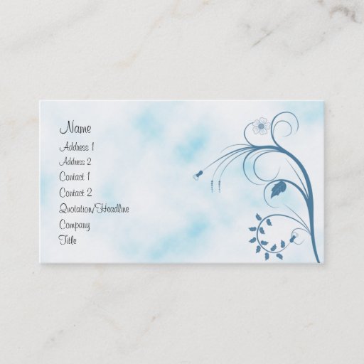 Customizable Elegant blue and white floral design business cards