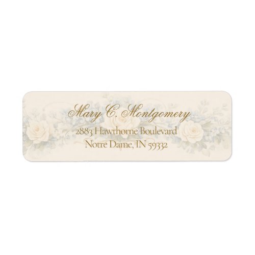 Elegant Blue and White Floral Wedding Label
