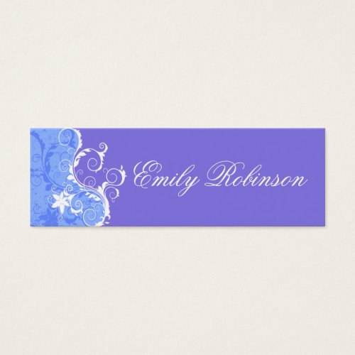 Elegant Blue and White Flowers Business Card