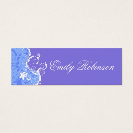 Customizable Elegant Blue and White Flowers Business Card