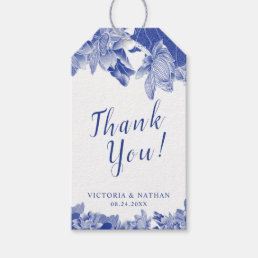Elegant Blue and White Flowers Chinoiserie Chic  Gift Tags