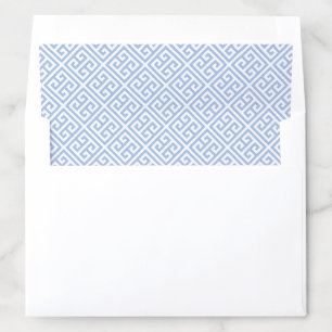 Elegant Blue And White Greek Key Envelope Liner