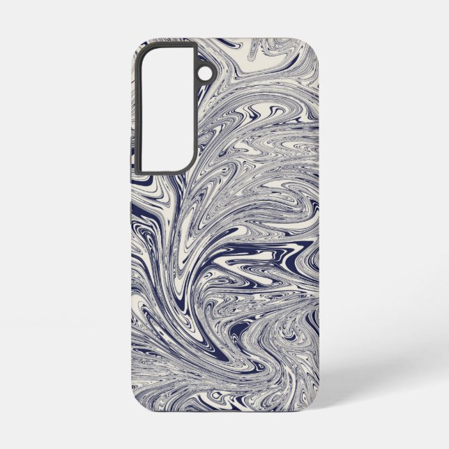 Elegant Blue and White Marble Swirl Samsung Galaxy Case (Back)