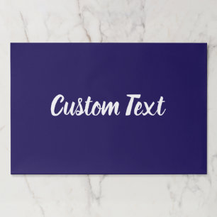 Elegant Blue and White Script Text Paper Placemats