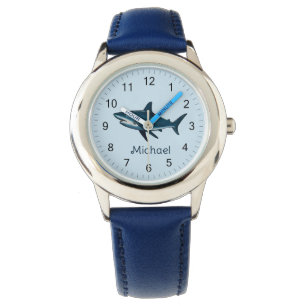 Elegant blue and white shark fish Personalized Watch