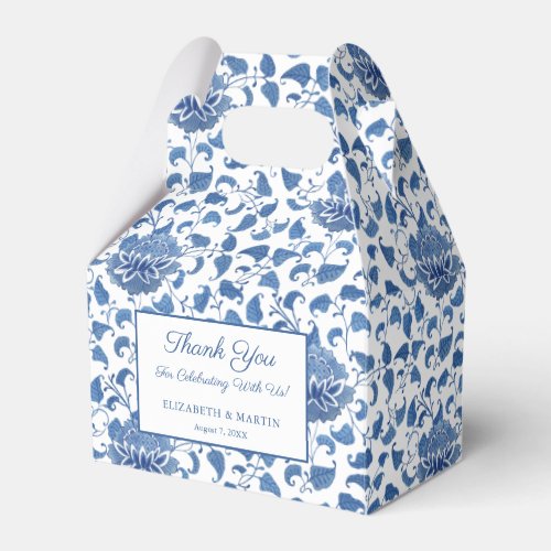 Elegant Blue And White Vintage Chinoiserie Wedding Favor Boxes