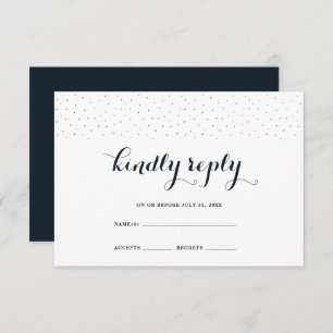 Elegant Blue and White with Delicate Dots RSVP