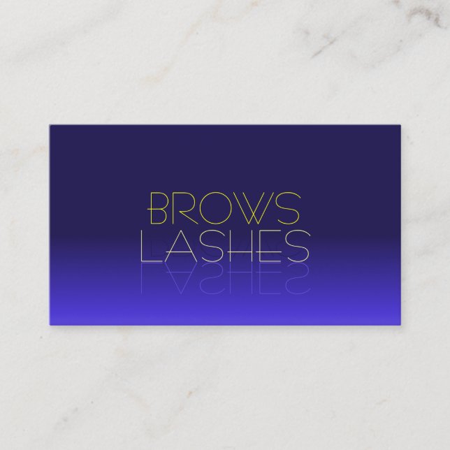 Elegant Blue and Yellow Chic Mirror Letters Modern Business Card (Front)
