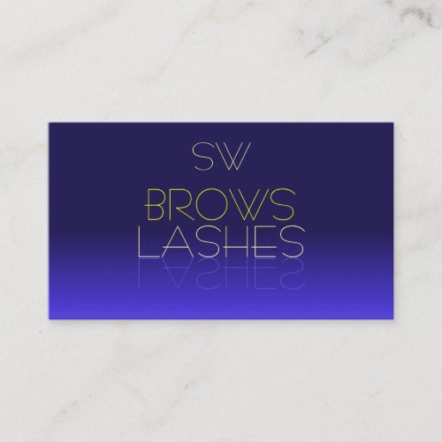 Elegant Blue and Yellow Mirror Letters Monogram Business Card