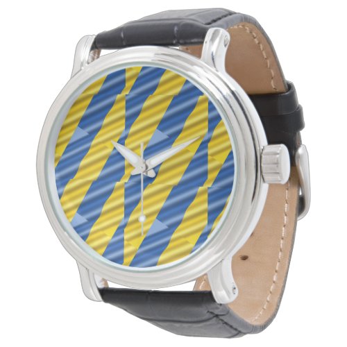 Elegant Blue and Yellow Peace Ukraine Inspirations Watch