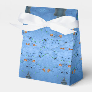 Elegant Blue Asian Coastal Ocean-Inspired Favor Boxes