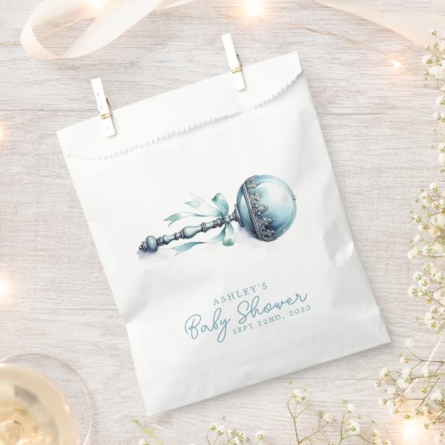 Baby Shower Essentials 16 Elegant Blue Baby Rattle Boy Baby Shower Favor Bag