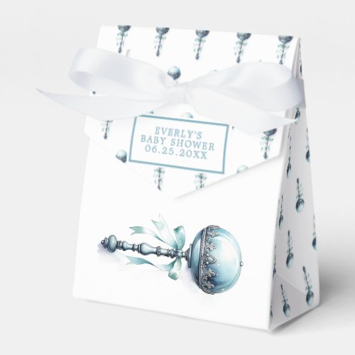 Baby Shower Essentials 14 Elegant Blue Baby Rattle Boy Baby Shower Favor Boxes