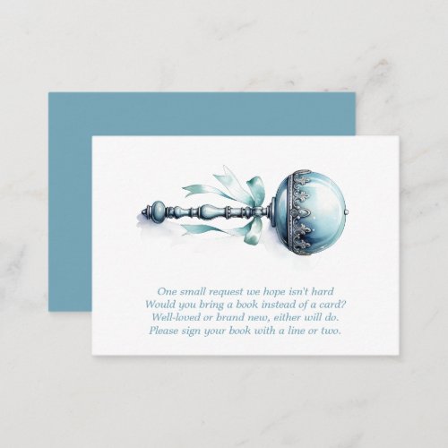 Elegant Blue Baby Rattle Boy  Books For Baby Enclosure Card