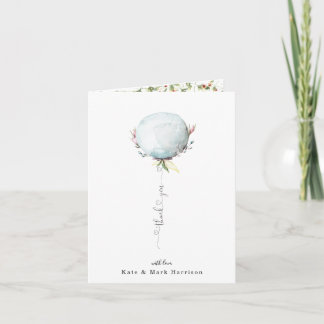 Elegant Blue Balloon Thank You Card