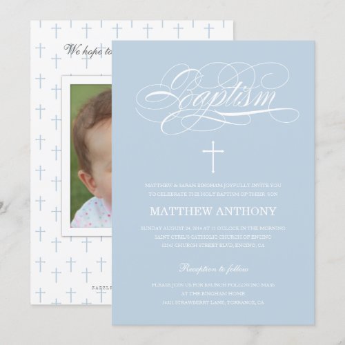 Blue Baptism Invitation | Christening Invitation