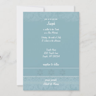 Elegant Blue Bar Mitzvah Invitations
