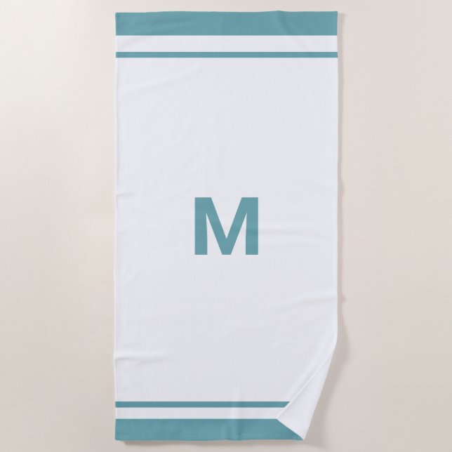 Elegant Blue Beach Towel (Front)