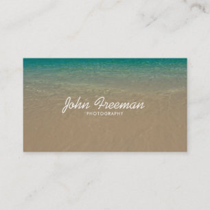 Elegant Blue Beach Waves Photographer Business Card
