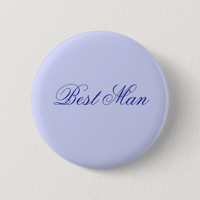 Elegant Blue Best Man Button (Front)