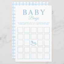 Elegant Blue Bingo Baby Shower Game