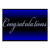 Elegant blue black fade Congratulations card (Front Horizontal)