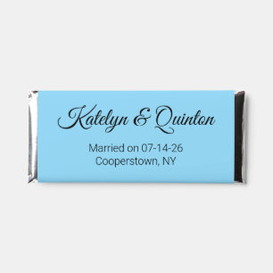 Elegant Blue & Black Wedding Hershey Bar Favors