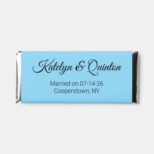 Elegant Blue & Black Wedding Hershey Bar Favors (Front)