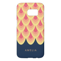 Elegant Blue & Blush Pink Geometric Samsung Galaxy S7 Case