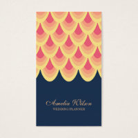 Elegant Blue & Blush Pink Geometric Social Media Business Card