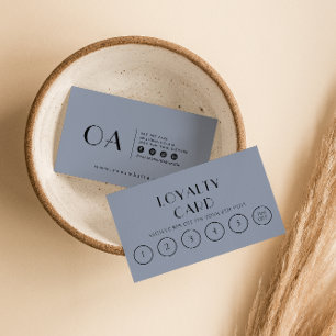 Elegant Blue Boho Chic Modern 6 Punch Loyalty Card