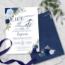 Elegant Blue Boho Roses We Still Do Vow Renewal Invitation