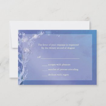 Elegant Blue Boho Wedding Rsvp Card by BridalHeaven at Zazzle