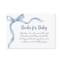 Elegant Blue Bow Baby Shower Books for Baby