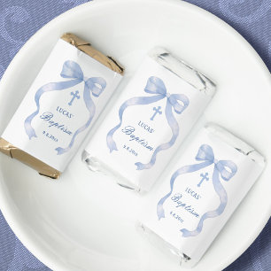 Elegant Blue Bow Baptism Hershey's Miniatures