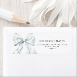 Elegant Blue Bow Bridal Shower Address Label<br><div class="desc">"She's tying the knot" theme bridal shower return address label for our matching blue bow invitation.</div>