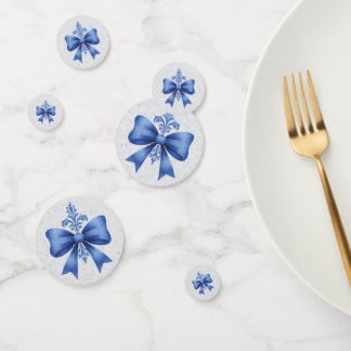 Elegant Blue Bow Bridal Shower Confetti