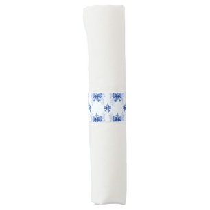 Elegant Blue Bow Bridal Shower Napkin Bands