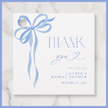 Elegant Blue Bow Bridal Shower Script Thank You Favor Tags<br><div class="desc">A refined event is defined by its attention to detail, and these Elegant Blue Bow Bridal Shower Thank You Favor Tags add the perfect finishing touch to your guest gifts. Designed with an exquisite hand-painted blue ribbon and elegant typography, these tags ensure every parting gift feels as considered as the...</div>