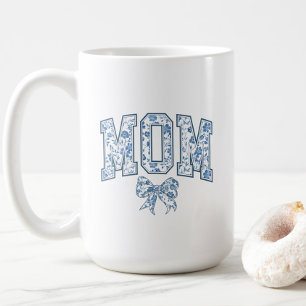 Elegant Blue Bow Chinoiserie Mom  Coffee Mug