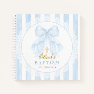 Elegant Blue Bow Lace Boy Notebook