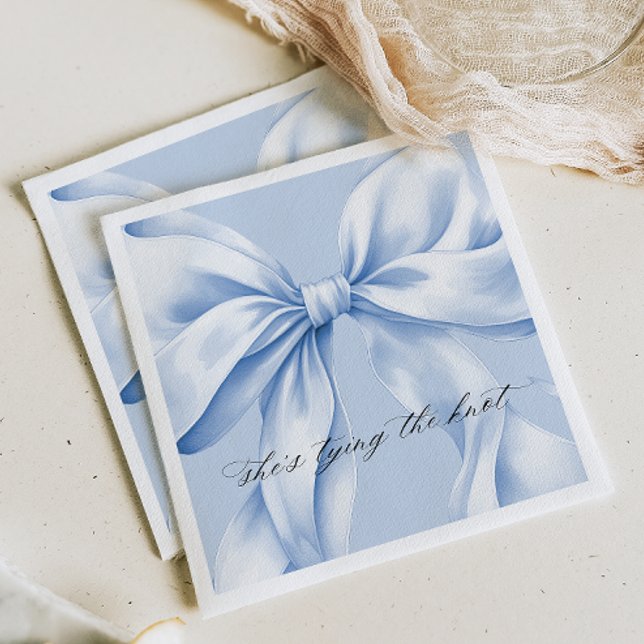 Elegant Blue Bow Paper Napkin (Creator Uploaded)