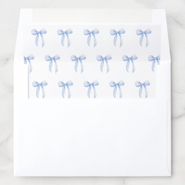 Elegant blue bows envelope liner (In Envelope)