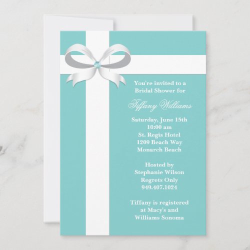 Elegant Blue Bridal Shower Invitation