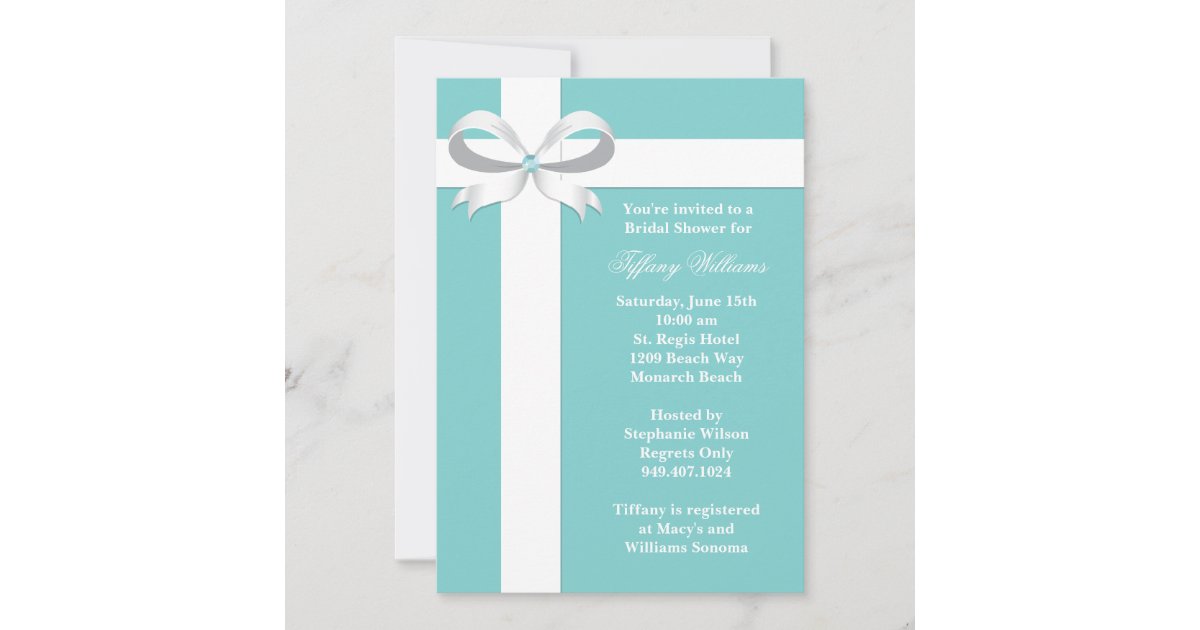 Elegant Blue Bridal Shower Invitation Zazzle