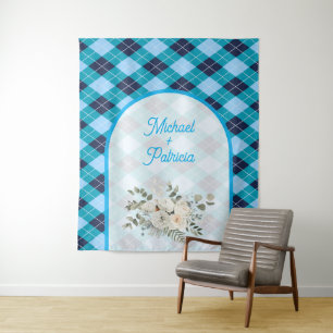 Elegant Blue Bridal Shower Tapestry