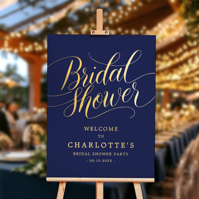Elegant Blue Bridal Shower Welcome Sign (Creator Uploaded)
