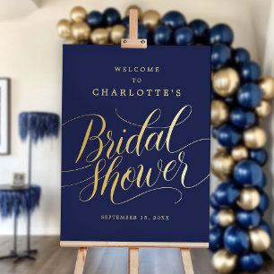 Elegant Blue Bridal Shower Welcome Sign