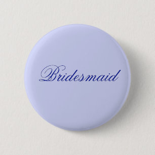 Elegant Blue Bridesmaid Button