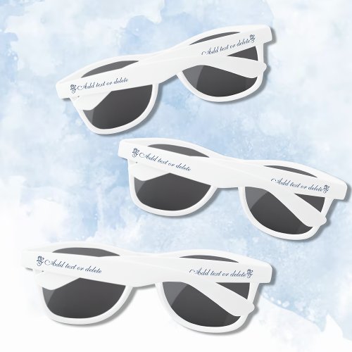 Elegant Blue Bridgerton Regency Cameo Roses Sunglasses